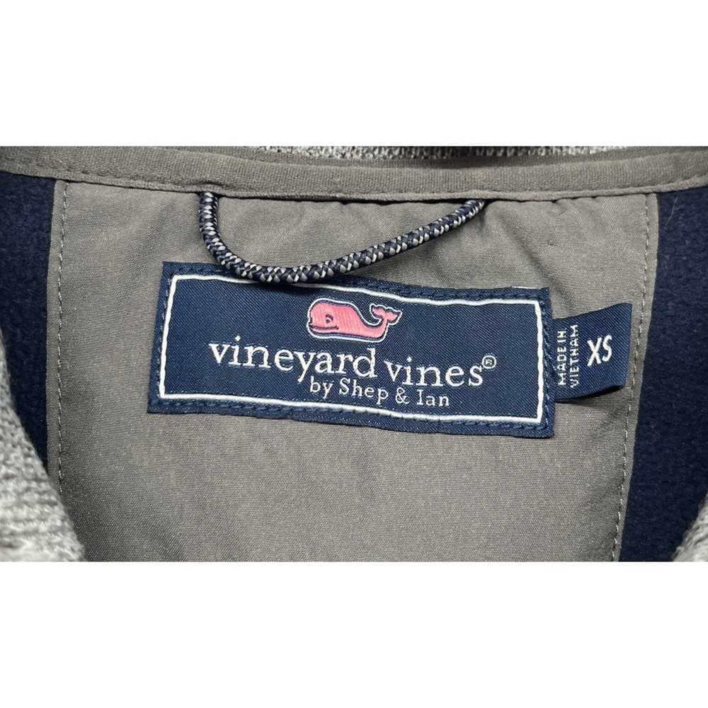 Vineyard Vines Sweater Mens XS Gray Quarter Zip Fleece Chest Pocket EUC - Picture 4 of 7